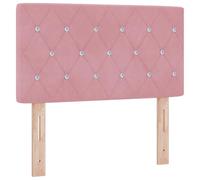 vidaXL Cabecera LED con Botones de Cristal Tufted Rosa 80 cm Terciopelo
