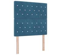 vidaXL Cabecera LED con Botones de Cristal Tufting Azul Oscuro 100 cm Puerto USB Montada en la Pared Muebles de Dormitorio Contemporáneos Elegantes para Dormitorios de Adultos
