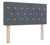 vidaXL cabecera LED con tufting de botones de cristal gris oscuro 100 cm puerto USB C montada en la pared muebles modernos para el dormitorio espacio de sueño elegante para adultos decoración contempo