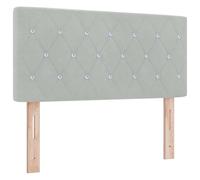 vidaXL Cabecera LED de con Botones de Cristal Acolchados Gris Claro 100 cm Terciopelo USB C Montada en la Pared Muebles de Dormitorio Tradicionales Elegantes Espacio de Sueño para Adultos Bajo Cabece
