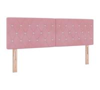 vidaXL Cabecera LED de con Botones de Cristal, tapizada en Terciopelo Rosa de 140 cm, Tiene Puerto USB C, se Monta en la Pared, es un Mueble Moderno para tu Cuarto. Le da un Toque Elegante a tu ESPA