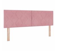vidaXL Cabecera LED de con diseño de Bloques de Diamante en Rosa, 160 cm, de Terciopelo. Conectada por USB, es contemporánea y se Monta en la Pared. Duradera y con tapicería Suave, Ideal para Mueble