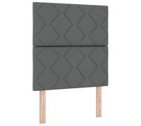 vidaXL Cabecera LED Diseño Bloques Diamante Gris Oscuro 80 cm Tapizada en Tela Confort Exquisito Carga USB para Dormitorio y Habitación de Invitados Moderna Patrón Geométrico Espuma de Alta Densidad