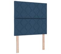 vidaXL Cabecera LED Diseño de Bloques de Diamante Azul 90 cm Tela Tapizada Cómoda Carga USB para Dormitorio y Habitación de Invitados Moderna Espuma de Alta Densidad