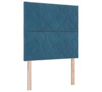 vidaXL Cabecera LED Diseño de Bloques de Diamante Azul Oscuro 100 cm Terciopelo USB Contemporáneo Alta Montada en la Pared Durable Tapicería Suave Muebles para Dormitorio Bloque Táctil