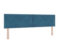 vidaXL Cabecera LED Diseño de Bloques de Diamante Azul Oscuro 180 cm Terciopelo Usb C Contemporáneo Baja Montada en la Pared Tapicería Duradera Suave Muebles para Dormitorio Diseño Moderno Conector Ta