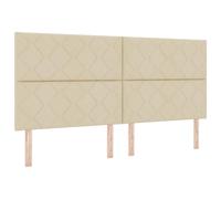 vidaXL Cabecera LED Diseño de Bloques de Diamante Crema 200 cm Tela Tapizada Exquisita Comodidad Carga USB para Dormitorio y Habitación de Invitados Cuero Sintético Cabecera Moderna Tamaño King Geomé