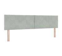 vidaXL cabecera LED Diseño de Bloques de Diamante Gris Claro 180 cm Terciopelo USB Contemporáneo Bajo Montado en la Pared Duradero Tapicería Suave Muebles para Dormitorio Modernos Decorativos Carga p