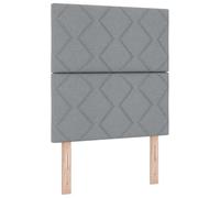 vidaXL Cabecera LED Diseño de Bloques de Diamante Gris Claro 80 cm Tela Tapizada Cómoda Carga USB C para Dormitorio o Habitación de Invitados Estilo Moderno Espuma de Alta Densidad