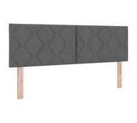 vidaXL Cabecera LED Diseño de Bloques de Diamante Gris Oscuro 144 cm Tela Tapizada Confort Exquisito Carga USB para Decoración Moderna de Habitaciones Espuma de Alta Densidad Elegante Contemporánea