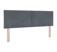vidaXL Cabecera LED Diseño de Bloques de Diamante Gris Oscuro 160 cm Terciopelo Usb Tipo C Contemporáneo Alto Montado en la Pared Tapizado de Poliéster Duradero Muebles para el Dormitorio Bloque Moder
