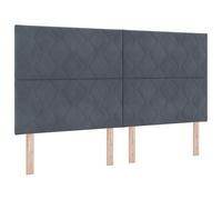 vidaXL Cabecera LED Diseño de Bloques de Diamante Gris Oscuro 180 cm Terciopelo USB Contemporáneo Altamente Montada Pared Duradera Suave Tapicería Muebles para Dormitorio Moderno Bloque Tapizado Carg