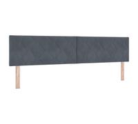 vidaXL Cabecera LED Diseño de Bloques de Diamante Gris Oscuro 200 cm Terciopelo Usb Contemporáneo Alta Montada en la Pared Durable Suave Tapicería Muebles para Dormitorio Accesorio de Cama Carga Moder
