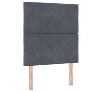 vidaXL Cabecera LED Diseño de Bloques de Diamante Gris Oscuro 80 cm Terciopelo Conector USB C Contemporáneo Alto Montada en la Pared Tapicería Suave Muebles Elegantes para el Dormitorio Cama Decoraci