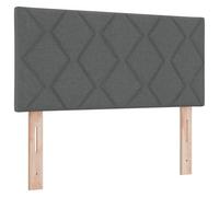 vidaXL Cabecera LED Diseño de Bloques de Diamante Gris Oscuro 90 cm Tapizado en Tela Exquisito Confort Carga USB-C para Dormitorio y Habitación de Invitados. Decoración Moderna de Bloques Espuma de A
