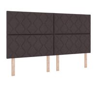 vidaXL Cabecera LED Diseño de Bloques de Diamante Marrón Oscuro 180 cm Tela Tapicería Confort Carga USB para Dormitorio Y Habitación de Invitados Bloque Alta Moderna Tapicería Duradera Estilosa