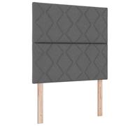 vidaXL Cabecera LED Diseño de Bloques de Diamantes Gris Oscuro 100 cm Tapizada en Tela Confort Exquisito Carga USB-C para Dormitorio y Habitación de Invitados Diseño Geométrico Moderno Cómoda Cama Es