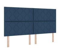 vidaXL Cabecera LED Diseño de Bloques Diamante Azul 180 cm Tela Tapizada Confort Exquisito Carga USB para Dormitorio y Habitación de Invitados Cama Moderna Geométrica Decoración Elegante Espuma de Al