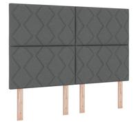 vidaXL Cabecera LED Diseño de Bloques Diamante Gris Oscuro 144 cm Tela Tapizada Confort Exquisito Carga USB para Dormitorio y Habitación de Invitados Geométrico Moderno Elegante Adulto Contemporáneo