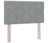 vidaXL Cabecera LED Diseño de Diamantes Gris Claro 80 cm Tela Tapizada Confort Carga USB para Dormitorio Y Habitación de Invitados Accesorio de Cama Moderno 80cm Estructura Contemporánea
