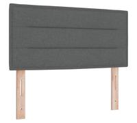 vidaXL Cabecera LED Diseño de Líneas Gris Oscuro 100 cm Tela | Montada en la Pared Iluminación de Tiras Dormitorios Decoración Contemporánea y Elegante
