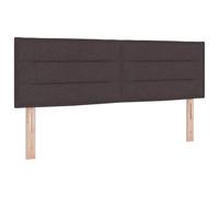 vidaXL Cabecera LED Diseño de Líneas Marrón Oscuro 160 cm Tela | Iluminación Moderna Montada en la Pared Dormitorios