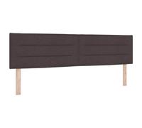 vidaXL Cabecera LED Diseño de Líneas Marrón Oscuro 180 cm Tela | Montada en la Pared Iluminación Moderna Dormitorios Decoración Contemporánea