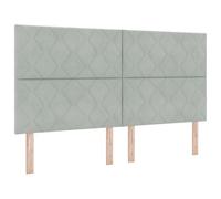 vidaXL Cabecera LED en diseño de Bloques de Diamante, Gris Claro, 180 cm, de Terciopelo y Espuma de Alta Densidad, montada en la Pared. Ideal para el Dormitorio, tapizada, con iluminación Ajustable,