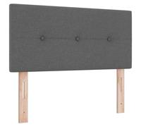 vidaXL Cabecero bajo moderno de tela de madera gris oscuro montado en la pared Diseño compacto resistente a las manchas Muebles de dormitorio adulto soporte textura suave 90 cm ancho fácil montaje