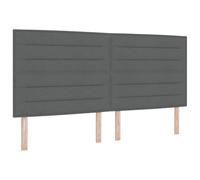 vidaXL cabecera Moderna Alta con Tira LED Integrada para Dormitorio Gris Oscuro Tapizado Montado en la Pared Diseño Que se Adapta a Camas King o Queen Marco de Madera Durable 200Cm de Largo Muebles M