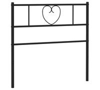 vidaXL Cabecero alto de metal negro - cabecero de cama de acero recubierto de polvo - Fácil de montar 90 cm - Diseño clásico versátil - Mueble de dormitorio