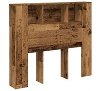 vidaXL Cabecero Armario Madera ingeniería Envejecida 120x19x104,5 cm, cabecero, Armario de Cama, cabecero con estantería