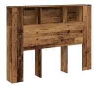 vidaXL Cabecero Armario Madera ingeniería Envejecida 140x18,5x102,5 cm, cabecero, Armario de Cama, cabecero con estantería
