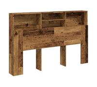 vidaXL Cabecero de cama con espacio de almacenamiento, estantería para dormitorio, aspecto de madera envejecida, 160 x 19 x 103,5 cm