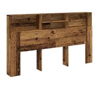 vidaXL Cabecero Armario Madera ingeniería Envejecida 180x19x103,5 cm, cabecero, Armario de Cama, cabecero con estantería