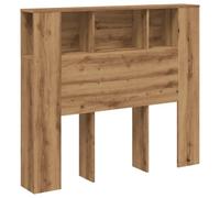 vidaXL Cabecero Armario Madera ingeniería Roble Artisan 120x19x104,5cm, cabecero, Armario de Cama, cabecero con estantería