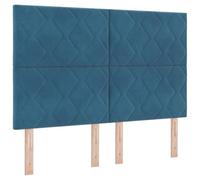 vidaXL Cabecero Azul Oscuro 160 cm Terciopelo | El patrón de bloques de diamante le da un toque especial a la decoración de tu cuarto, Cambia la altura para que se adapte a