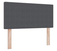 vidaXL Cabecero de Cama diseño Sencillo con LED Pana Gris Oscuro 90cm