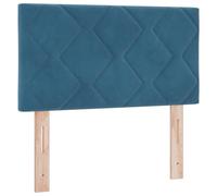 vidaXL Cabecero Bajo Azul Marino | Diseño de Terciopelo Ajustable Ahorra Espacio Montado en la Pared Adultos Chic para Dormitorio Compacto Patrón Geométrico Muebles Indoor de Madera