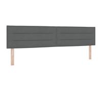 vidaXL Cabecero Bajo Tapizado Gris Oscuro | Diseño Altura Ajustable Montado en la Pared Madera Natural & Tela Decoración Moderna para Dormitorios Muebles para el Dormitorio Ahorra Espacio