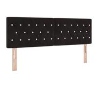 vidaXL Cabecero Botón de Cristal Tapizado Negro 140 cm de Terciopelo