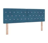 vidaXL Cabecero Botones de Cristal tapizado en Terciopelo Azul Oscuro de 160 cm