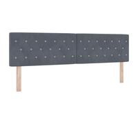 vidaXL Cabecero Botones de Cristal, tapizado en Terciopelo Gris Oscuro de 180 cm