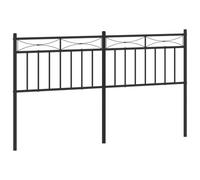 vidaXL Cabecero, Cabecera de Somier con Patas, Cabezal para Estructura Marco de Cama, Cabecero para Dormitorio Hogar, Metal Negro 150 cm