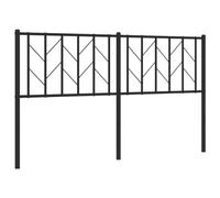 vidaXL Cabecero, Cabecera Decorativa con Patas, Cabezal de Estructura Marco de Cama, Cabecero para Dormitorio Hogar, Metal Negro 150 cm