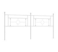 vidaXL Cabecero, Cabecera Decorativa con Patas, Cabezal de Estructura Marco de Cama, Cabecero para Dormitorio Hogar, Metal Blanco 200 cm