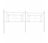 vidaXL Cabecero, Cabecera Decorativa con Patas, Cabezal de Estructura Marco de Cama, Cabecero para Dormitorio Hogar, Metal Blanco 200 cm