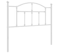 vidaXL Cabecero, Cabecera Decorativa con Patas para Somier, Cabezal para Estructura de Cama, Mueble para Dormitorio Hogar, Metal Blanco 100 cm