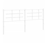 vidaXL Cabecero, Cabecera Decorativa de Somier con Patas, Cabezal de Estructura de Cama, Mueble para Dormitorio Hogar, Metal Blanco 180 cm