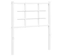 vidaXL Cabecero, Cabecera Decorativa de Somier con Patas, Cabezal de Estructura de Cama, Mueble para Dormitorio Hogar, Metal Blanco 75 cm